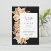 熱帯金ゴールド乾燥草結婚式招待状 招待状 (スタンド正面)