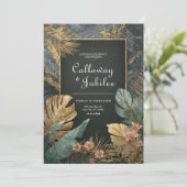 熱帯金ゴールド大理石結婚VIP 招待状 (スタンド正面)