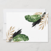 熱帯金ゴールド恐竜ベビーシャワー招待状 招待状 (裏面)