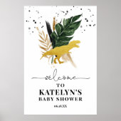 熱帯金ゴールド恐竜歓迎サイン ポスター (正面)