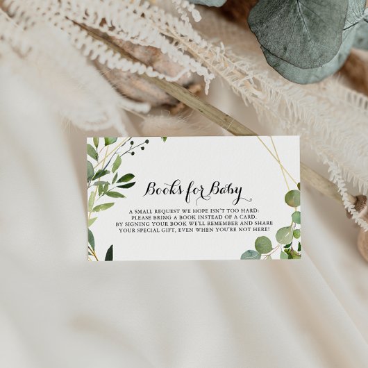 熱帯金ゴールド書道赤ちゃんシャワー予約リクエスト エンクロージャーカード