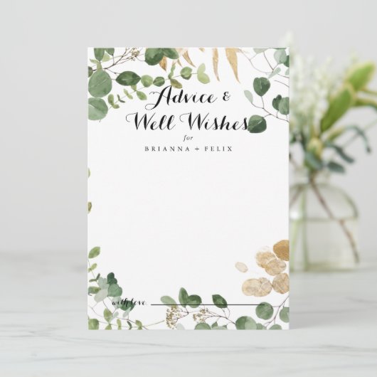 熱帯金ゴールド結婚のウェルウィッシュアドバイスカード アドバイスカード (スタンド正面)