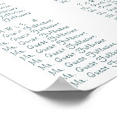 熱帯金ゴールド結婚のテーブル席 ポスター (角)