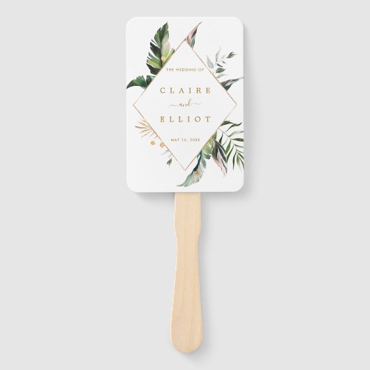 熱帯金ゴールド結婚の式典 |ありがとうございます ハンドファン (正面)