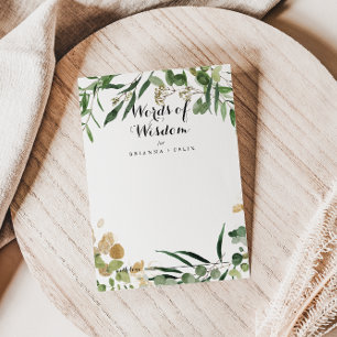 熱帯金ゴールド結婚の知恵の言葉アドバイスカード アドバイスカード