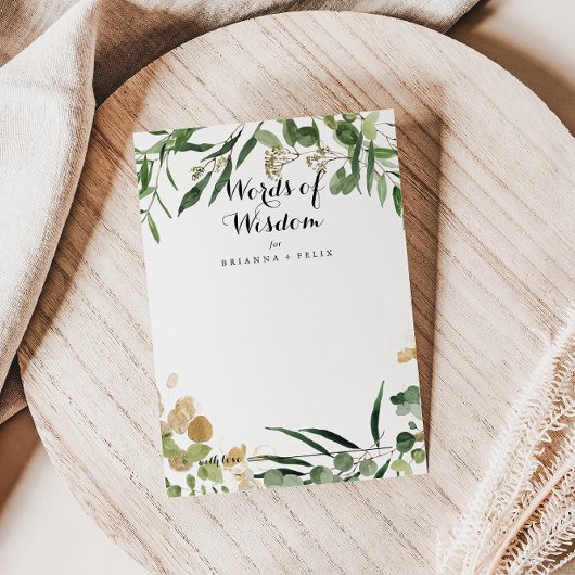 熱帯金ゴールド結婚の知恵の言葉アドバイスカード アドバイスカード