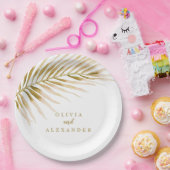 熱帯金ゴールド結婚ヤシ ペーパープレート (パーティー)