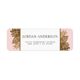 熱帯金ゴールド花オンピンク |エキゾチック結婚の ラベル