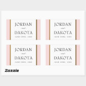 熱帯金ゴールド花オンピンク |エキゾチック結婚の 長方形シール (シート)