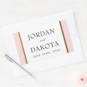 熱帯金ゴールド花オンピンク |エキゾチック結婚の 長方形シール (封筒)