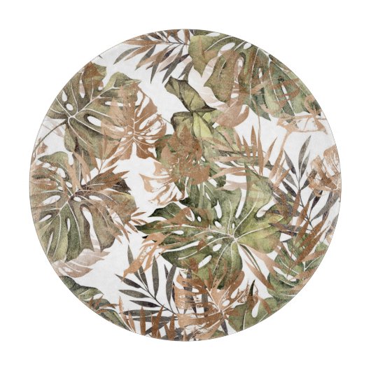 熱帯金ゴールド離れフローラシームレス カッティングボード (正面)