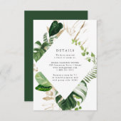 熱帯金ゴールド |の結婚詳細カード 出欠カード (正面/裏面)