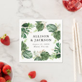 熱帯金ゴールド |パーソナライズされた結婚s スタンダードカクテルナプキン (インサイチュ)