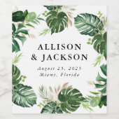 熱帯金ゴールド |パーソナライズされた | ワインラベル (シングルラベル)