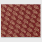 熱帯金属金ゴールドパーム葉、ブルゴーニュ ラッピングペーパー (フラット)