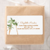 熱帯銅パームツリーズビーチ出荷 ラベル (インサイチュ)