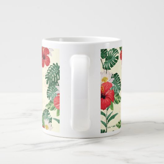 熱帯開花ズオブザホワイトロータス ジャンボコーヒーマグカップ (裏面)