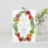 熱帯開花ハイビスカス金ゴールドリハーサルディナー 招待状 (スタンド正面)