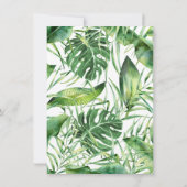 熱帯開花ハイビスカス金ゴールドリハーサルディナー 招待状 (裏面)