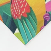 熱帯開花緑のパターン フリースブランケット (角)