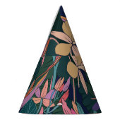 熱帯離れのヴィンテージ、花：並んだ。 パーティーハット (左)