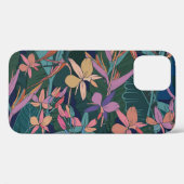 熱帯離れのヴィンテージ、花:並んだ。 Case-Mate iPhoneケース (裏面 (横))