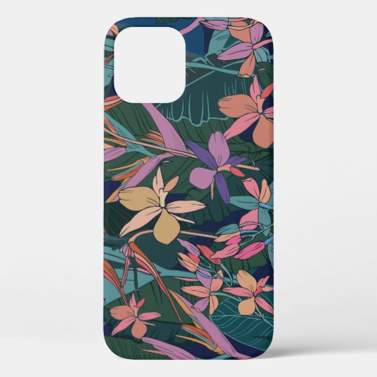 熱帯離れのヴィンテージ、花:並んだ。 Case-Mate iPhoneケース (裏面)