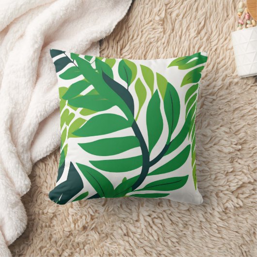熱帯離れの植物 クッション (ブランケット)