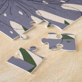 熱帯離れの植物、ベージュ、オリジナルパターン。 ジグソーパズル (側面)