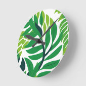 熱帯離れの植物 ラウンド壁時計 (傾斜)