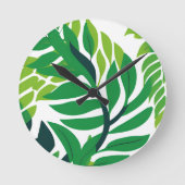 熱帯離れの植物 ラウンド壁時計 (正面)