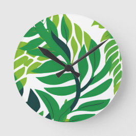熱帯離れの植物 ラウンド壁時計