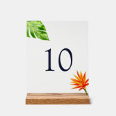 熱帯離れの花と花のテーブル番号 アクリルサイン (正面)