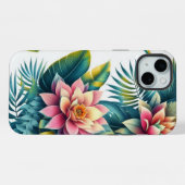 熱帯離れの花と花の電話ケース iPhoneケース (裏面横)