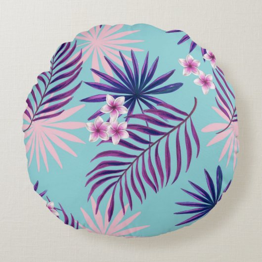 熱帯離れの花2 ラウンドクッション (正面)