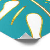 熱帯離れティール（緑がかった色）金ゴールド結婚の歓迎サイン ポスター (角)