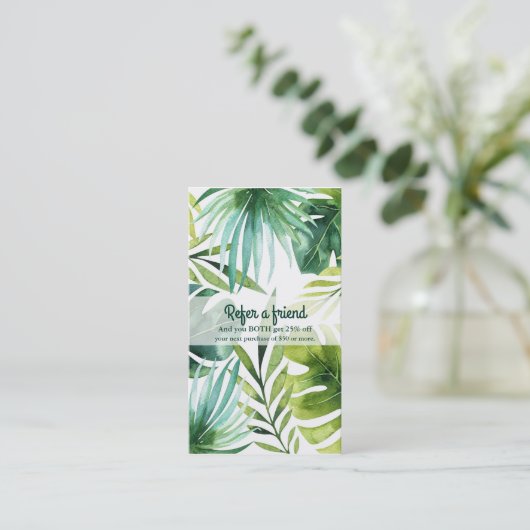 熱帯離れハワイアン植物が友人を参照 紹介カード (スタンド正面)