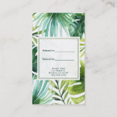 熱帯離れハワイアン植物が友人を参照 紹介カード (裏面)