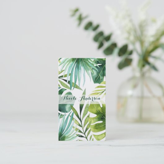 熱帯離れハワイアン熱帯雨林植物 名刺 (スタンド正面)