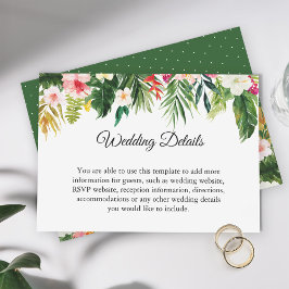 熱帯離れフローラウェディングレセプション詳細 エンクロージャーカード