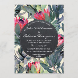 熱帯離れフローラモダン結婚式招待状 招待状