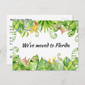 熱帯離れ引っ越しましたからフロリダへの新しい住所 ポストカード (正面/裏面)