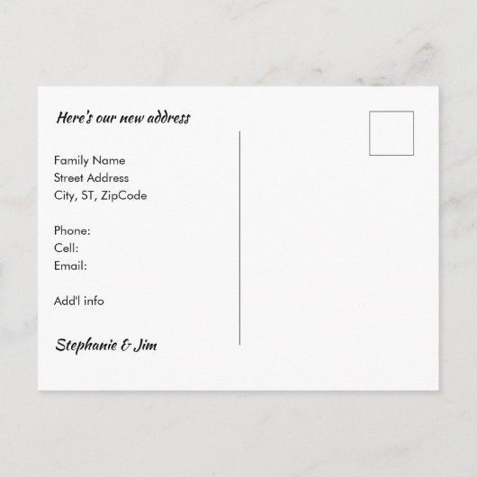 熱帯離れ引っ越しましたからフロリダへの新しい住所 ポストカード (裏面)