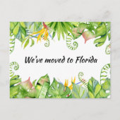 熱帯離れ引っ越しましたからフロリダへの新しい住所 ポストカード (正面)
