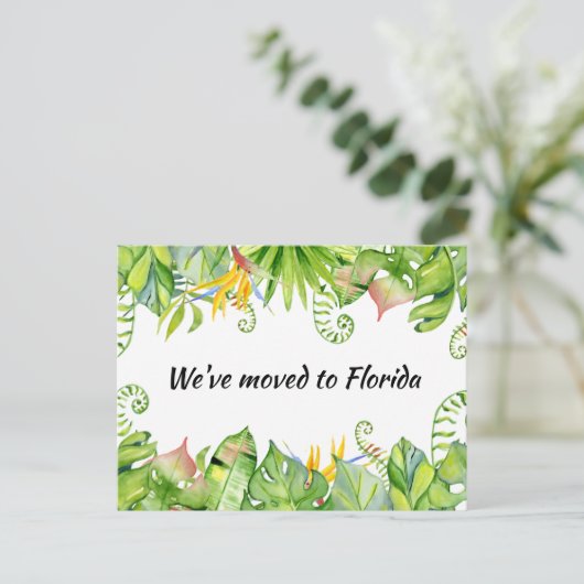 熱帯離れ引っ越しましたからフロリダへの新しい住所 ポストカード (スタンド正面)