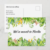 熱帯離れ引っ越しましたからフロリダへの新しい住所 ポストカード (正面/裏面)