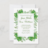 熱帯離れ水色結婚式招待状 招待状 (正面)