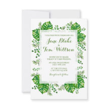 熱帯離れ水色結婚式招待状