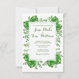 熱帯離れ水色結婚式招待状 招待状