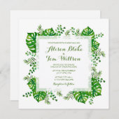 熱帯離れ水色結婚式招待状 招待状 (正面/裏面)